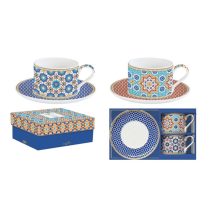   R2S.132MARR Porceláncsésze+alj 240ml, 2 személyes, dobozban, Coffee Mania, Marrakech