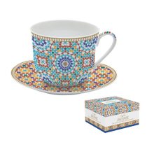   R2S.1454MARR Porcelán reggelizőcsésze+alj, 400ml, dobozban, Marrakech, Atmosphere