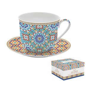 R2S.1454MARR Porcelán reggelizőcsésze+alj, 400ml, dobozban, Marrakech, Atmosphere