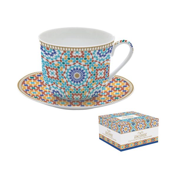 R2S.1454MARR Porcelán reggelizőcsésze+alj, 400ml, dobozban, Marrakech, Atmosphere