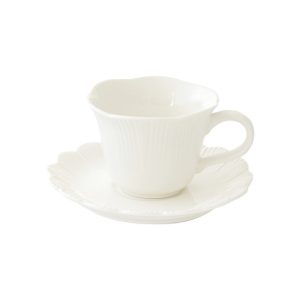 R2S.3076FLRI Porcelán eszpresszócsésze+alj 110ml, Fleuri white