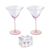   R2S.4006RAVR Martinis üvegpohárszett 2 db-os, színes, 270ml, dobozban,lila-piros, Rainbow