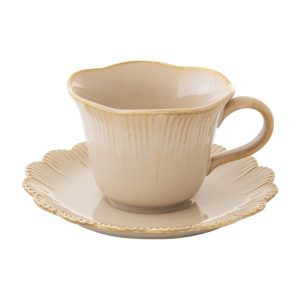 R2S.3075FLRT Porcelán teáscsésze+alj, 250ml, Fleuri terracotta