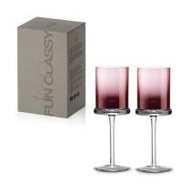   P.M.PM0242PURP Borospohár színes üvegből, 270ml, 2 db-os szett, Purple