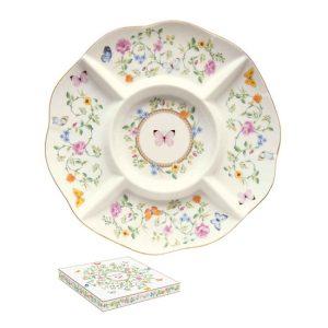 R2S.3135DANB Porcelán kínálótálca dia25,5cm , dobozban, Dancing Butterfly