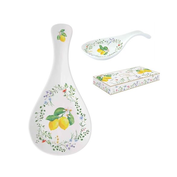 R2S.1628FCIT Porcelán fakanáltartó kanál 27x12cm, dobozban, Fleurs et Citrons