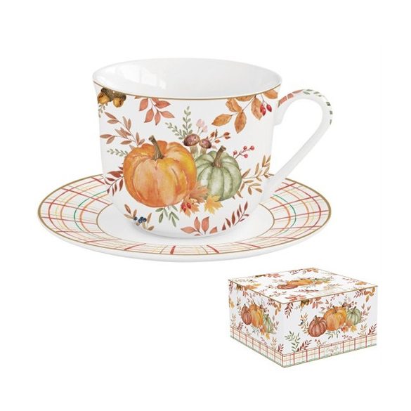 R2S.1182HARV Porcelán reggelizőcsésze+alj 370ml dobozban, Harvest