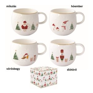 R2S.1319LSNO Porcelánbögre 400ml, dobozban, Let it snow