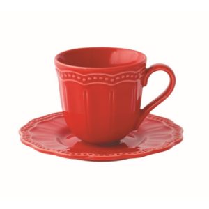 R2S.2886ELIR Porcelán eszpresszócsésze+alj 110ml, Elite red