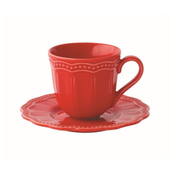 R2S.2886ELIR Porcelán eszpresszócsésze+alj 110ml, Elite red