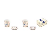   P.M.PM0321CHEV Porcelán eszpresszópohár 90ml alátéttel, 2 személyes szett dobozban, Cheval