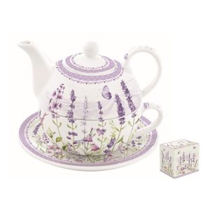 R2S.104LAVF Porcelán egyszemélyes teáskészlet 350ml+350ml,dobozban,Lavender Field