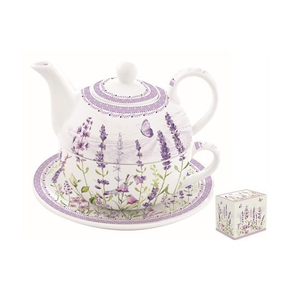 R2S.104LAVF Porcelán egyszemélyes teáskészlet 350ml+350ml,dobozban,Lavender Field