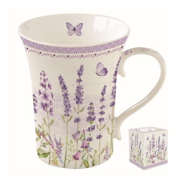 R2S.1461LAVF Porcelánbögre 360ml,dobozban,Lavender Field