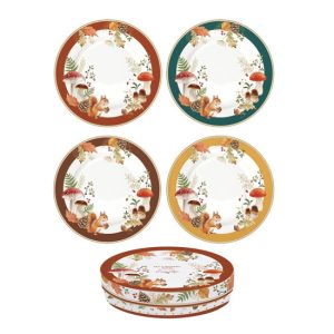 R2S.924AUBR Porcelán desszerttányérszett 4db-os,19cm dobozban, Autumn Breeze