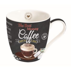 R2S.1010ICTB Porcelánbögre 350ml, dobozban, It's Coffee Time Brown