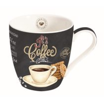   R2S.1010ICTW Porcelánbögre 350ml, dobozban, It's Coffee Time White