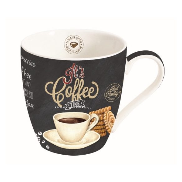 R2S.1010ICTW Porcelánbögre 350ml, dobozban, It's Coffee Time White