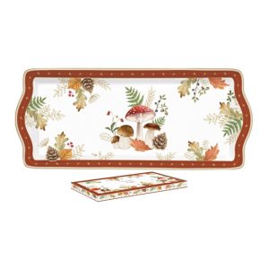 R2S.1109AUBR Porcelántálca 35x15cm, dobozban, Autumn Breeze