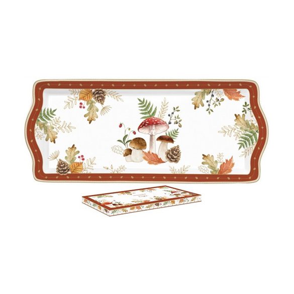 R2S.1109AUBR Porcelántálca 35x15cm, dobozban, Autumn Breeze