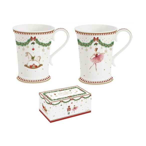 R2S.1795MNOE Porcelán bögreszett 2db-os, 300ml, dobozban, Magie de Noel