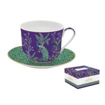   R2S.1454IMPP Porcelán reggelizőcsésze+alj, 400ml, dobozban, Imperial Peacock, Atmosphere