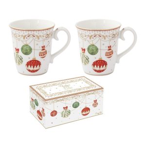 R2S.1102CEVE Porcelán bögreszett 275ml, 2db-os dobozban, Christmas Eve