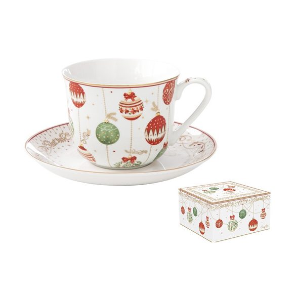 R2S.1182CEVE Porcelán reggelizőcsésze+alj 370ml dobozban, Christmas Eve