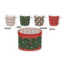   R2S.119FACH Porcelánbögre 350ml, fémdobozban, Fancy Christmas, Coffee Mania
