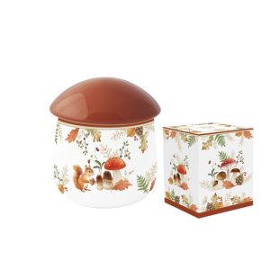 R2S.2147AUBR Porcelán konyhai tároló gombaformájú, 11x15cm, dobozban, Autumn Breeze