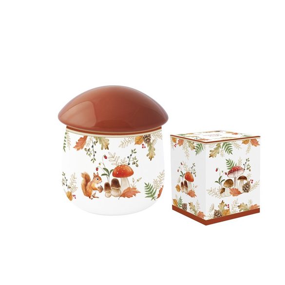 R2S.2147AUBR Porcelán konyhai tároló gombaformájú, 11x15cm, dobozban, Autumn Breeze