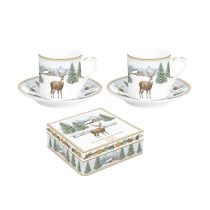   R2S.169WHIF Porcelán eszpresszócsésze+alj 2 személyes,100ml, dobozban, White Forest