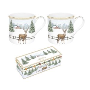 R2S.171WHIF Porcelán bögreszett 2db-os, 300ml, dobozban, White Forest