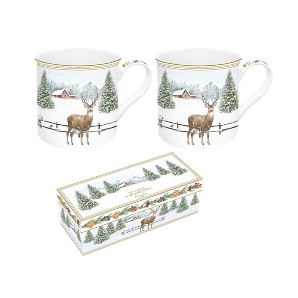 R2S.171WHIF Porcelán bögreszett 2db-os, 300ml, dobozban, White Forest