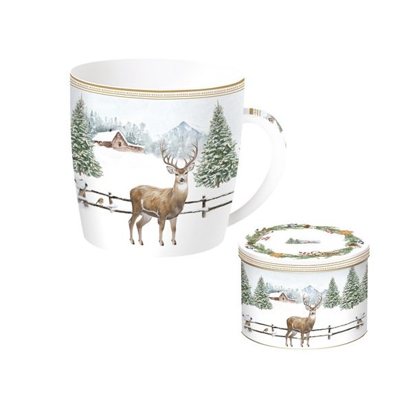 R2S.217WHIF Porcelánbögre 350ml, fémdobozban, White Forest