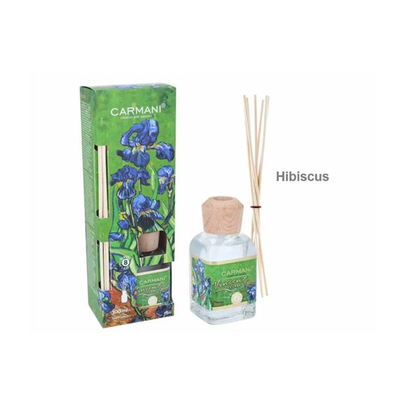H.C.457-6406 Szobaillatosító 100ml, Van Gogh:Íriszek, dobozban, rattanpálcikával, hibiszkusz