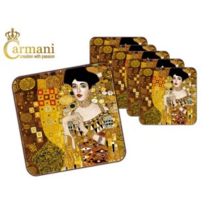 H.C.532-1205 Parafa poháralátét 10x10cm, " Klimt: Adele "