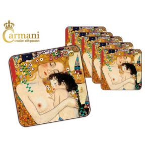 H.C.532-1206 Parafa poháralátét 10x10cm, " Klimt: Anya gyermekével "