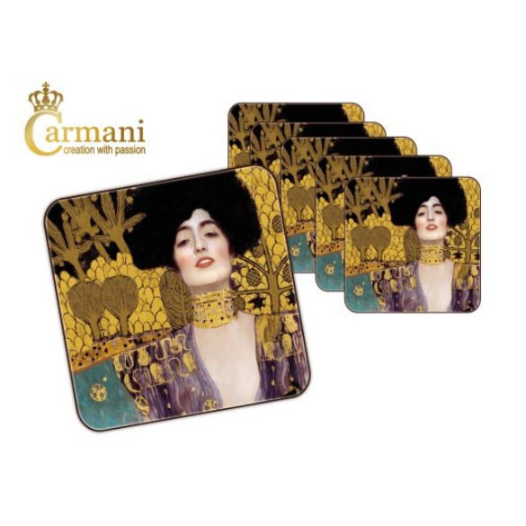 H.C.532-1210 Parafa poháralátét 10x10cm, " Klimt: Judith "