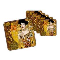   H.C.532-1215 Parafa poháralátét 10x10 cm, 6 db-os,Klimt:Adele Bloch