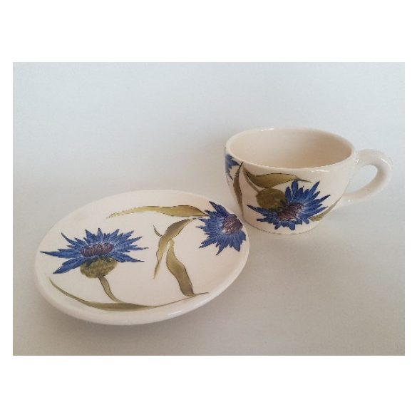 V.K.11-08 Búzavirágos teásalj,dia.17 cm,kerámia,kézzel festett