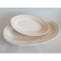   V.K.34-29-02 Romantik csipkés ováltál kicsi,31x21x3,5 cm ,natur,kerámia,kézzel festett