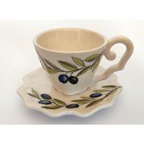   V.K.36-05 Violin olajbogyós capuccino csésze,0,15 l, kerámia, kézzel festett