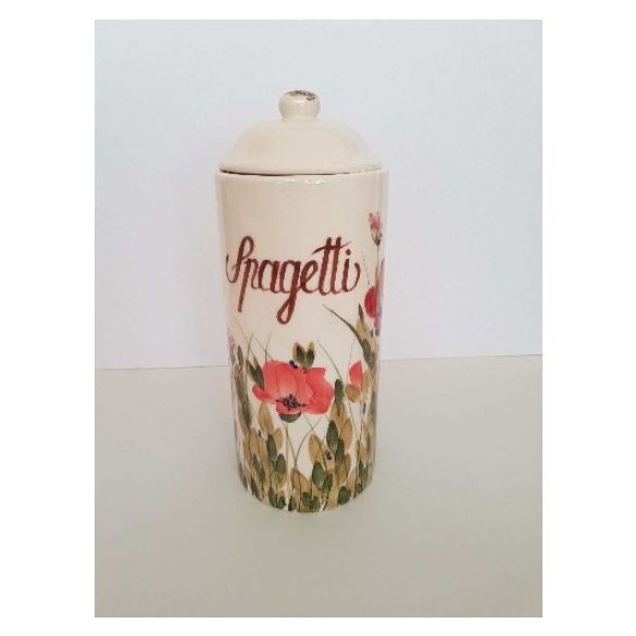 V.K.43-20 Tele virágos spagettitartó,pipacs,kerámia,kézzel festett-dia.12x30cm