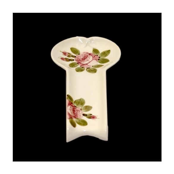 V.K.44-11 Romantik rózsás lapos fakanáltartó,kerámia,kézzel festett-12,5x25x3cm
