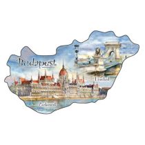 CZW.orszmágn-BU29 Hűtőmágnes,országforma, Budapest