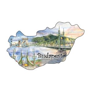 CZW.orszmágn-BU43 Hűtőmágnes,országforma, Budapest