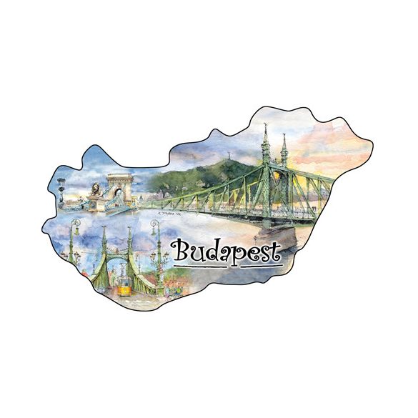 CZW.orszmágn-BU43 Hűtőmágnes,országforma, Budapest