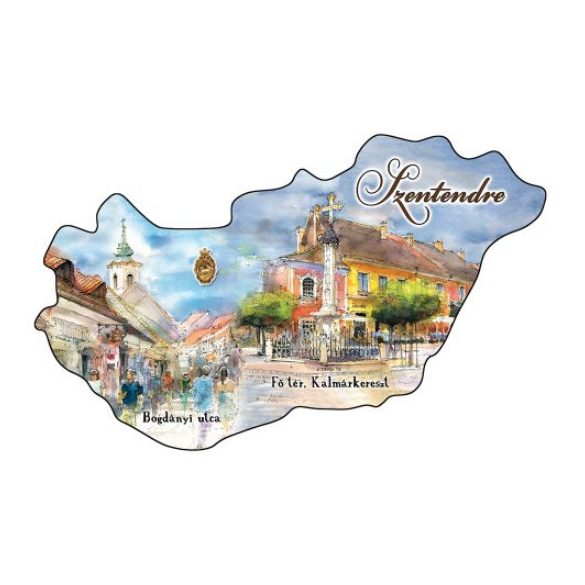 CZW.orszmágn-SZE11 Hűtőmágnes,országforma,Szentendre