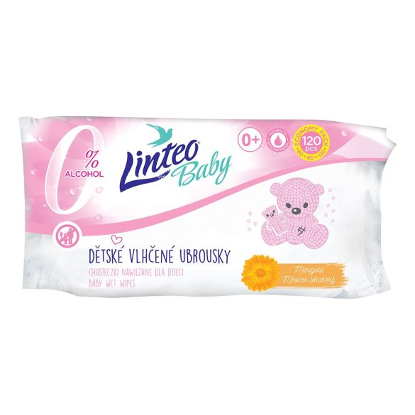 Nedves törlőkendő Linteo Baby 120 db Soft and cream